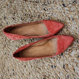 Madewell suede heels salmon pink color size 8